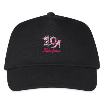 Fabulous 40 Queen 40.Geburtstag Königin Vierzig - Kinder Basecap - Schwarz - Vorne