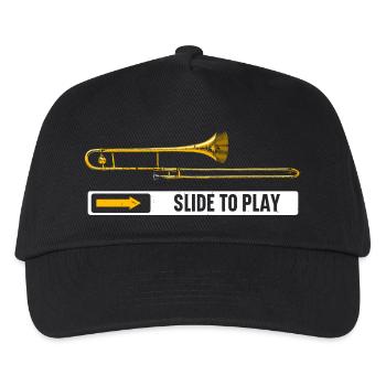 Slide To Play Posaunenspieler Musiker Posaunist - Kinder Basecap - Schwarz - Vorne