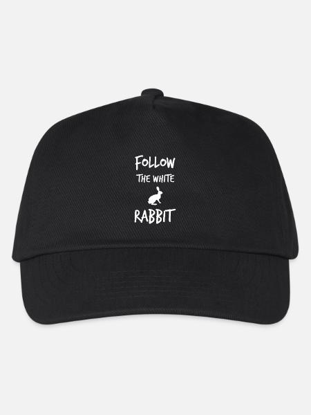 Follow the White Rabbit - Kinder Basecap - Schwarz
