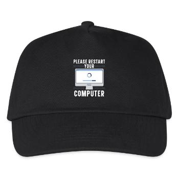 Please Restart Your Computer Coding Tech Support - Kinder Basecap - Schwarz - Vorne