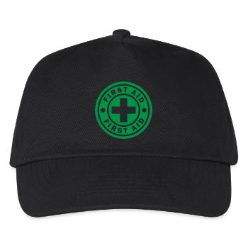 First Aid Medical Cross Safety Sign Vector Icon - Kids’ Baseball Cap - black - Front