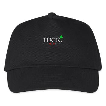 I'd Rather Be Lucky Saying Poker Player Gift - Kids’ Baseball Cap - black - Front