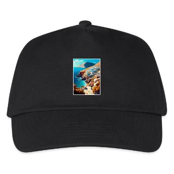 Folegandros Griechenland Dekoration Reiseposter - Kinder Basecap - Schwarz - Vorne