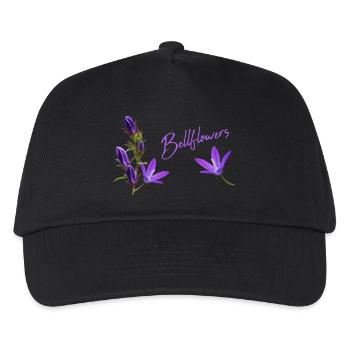 Glockenblumen lila Blumen - Kinder Basecap - Schwarz - Vorne