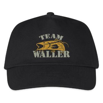Team Waller - Wels fischen - Kinder Basecap - Schwarz - Vorne