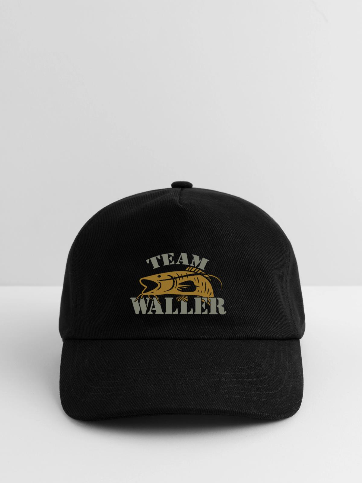 Team Waller - Wels fischen - Kinder Basecap - Schwarz - Vorne