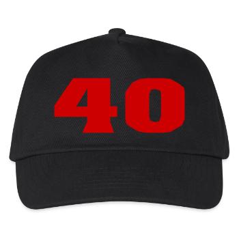 40. 40 JAHRE. 40-JÄHRIGES JUBILÄUM. 40-JÄHRIGES JUBILÄUM. - Kinder Basecap - Schwarz - Vorne