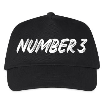 Number 3 - drei - dritter - dritte - 3 - Nummer 3 - Kinder Basecap - Schwarz - Vorne