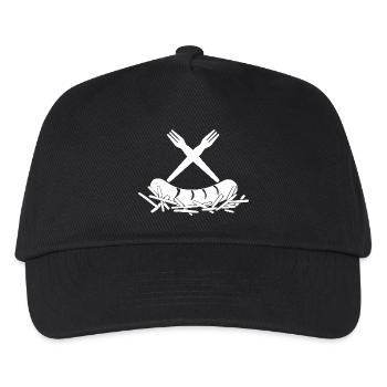 French Fries Currywurst French Fries Forks Logo - Kids’ Baseball Cap - black - Front