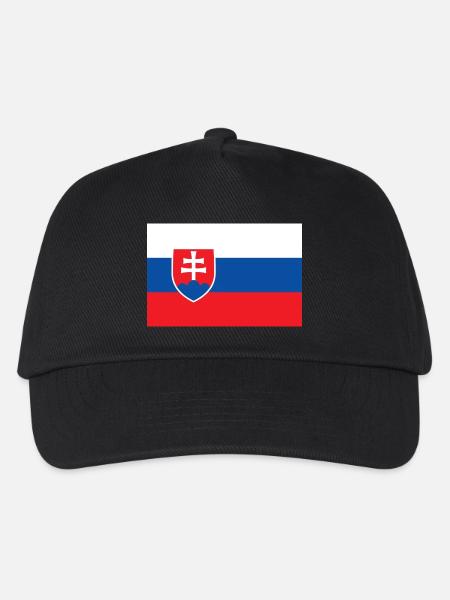 Slowakei – Flagge der Slowakei mit Wappen - Kinder Basecap - Schwarz