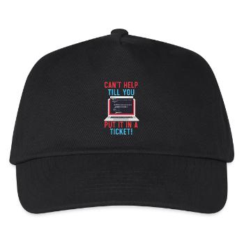 Can't Help Till You Put In A Ticket Tech Support - Kinder Basecap - Schwarz - Vorne