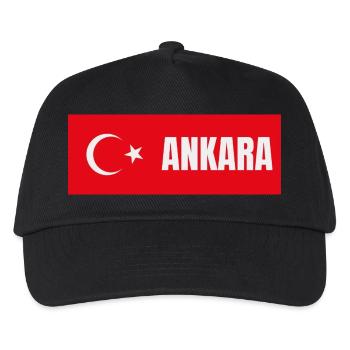 Ankara City in türkischer Flagge - Kinder Basecap - Schwarz - Vorne