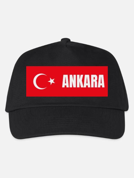 Ankara City in türkischer Flagge - Kinder Basecap - Schwarz