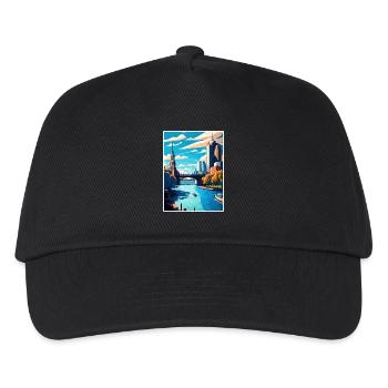 Melbourne Australien Vintage Reiseposter Souvenir - Kinder Basecap - Schwarz - Vorne