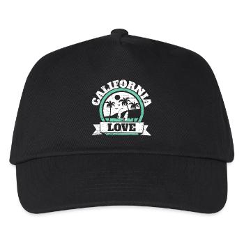 California Love USA Staat Amerika Kalifornierin - Kinder Basecap - Schwarz - Vorne