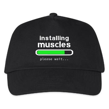 installing muscles - Kids’ Baseball Cap - black - Front