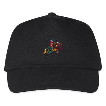 Flinker Springreiter Turnierparcours - Kinder Basecap - Schwarz - Vorne
