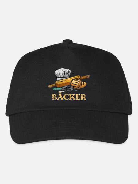Goldbraune Ofenkruste Bäckerin - Kinder Basecap - Schwarz
