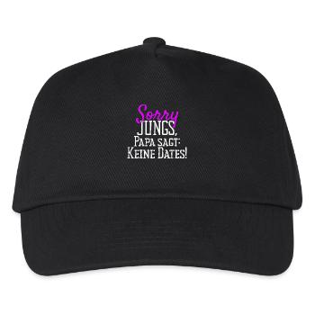 Sorry Jungs Papa Sagt Keine Dates Geschenk Tochter - Kinder Basecap - Schwarz - Vorne