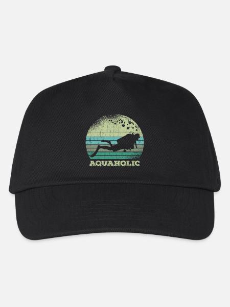 Aquaholic Vintage Taucher - Kinder Basecap - Schwarz