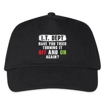I.T. Dept Tried Turning It Off And On Again? - Kinder Basecap - Schwarz - Vorne