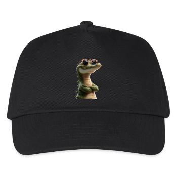 Krokodil Alligator Reptilien Kroko Liebe Krokodile - Kinder Basecap - Schwarz - Vorne