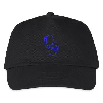 Klo WC Toilette - Kinder Basecap - Schwarz - Vorne