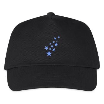 Stern Sternchen Muster Blau - Kinder Basecap - Schwarz - Vorne