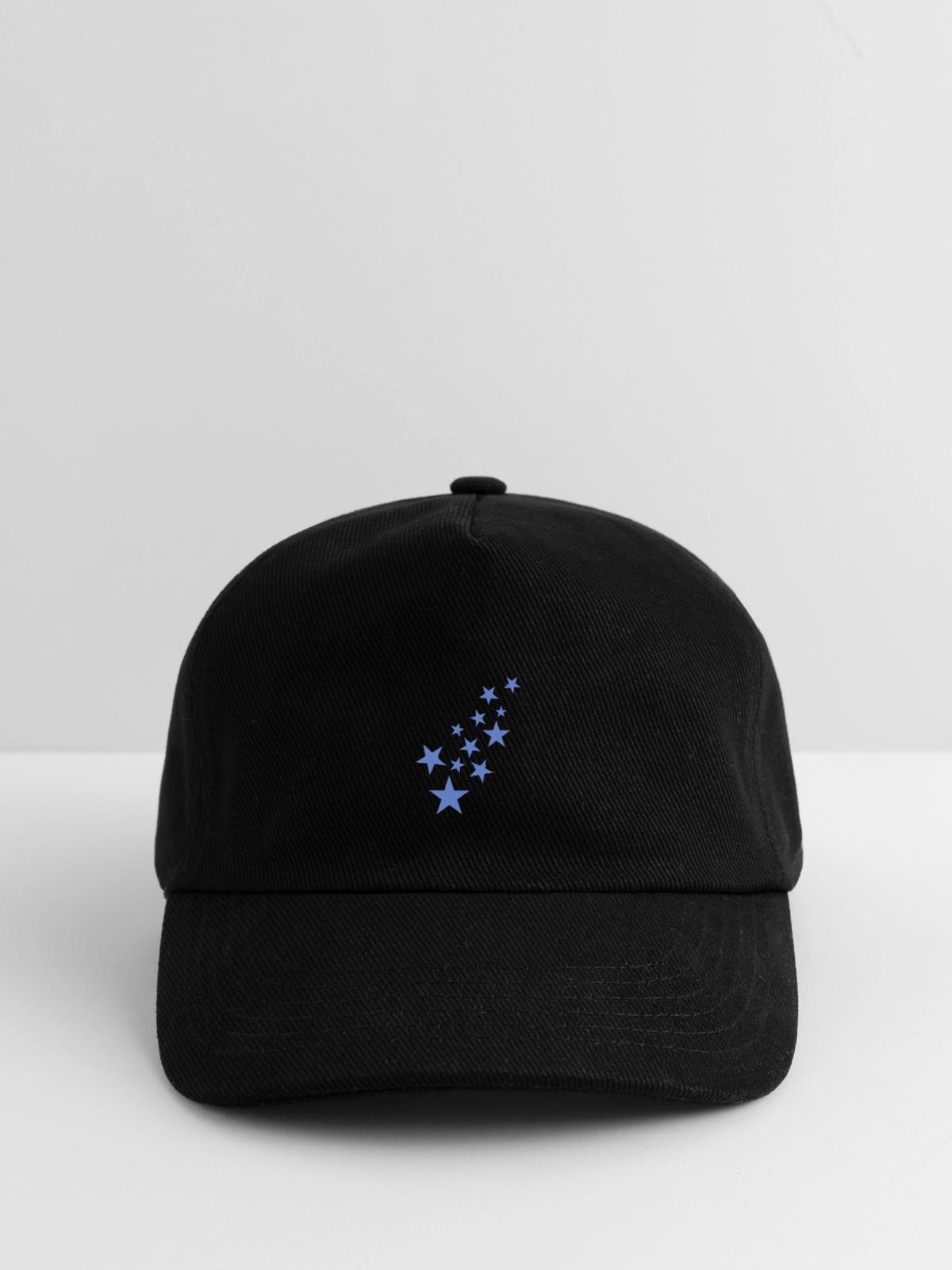 Stern Sternchen Muster Blau - Kinder Basecap - Schwarz - Vorne