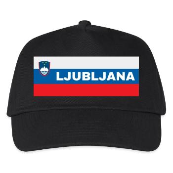 Ljubljana Stadt in slowenischer Flagge - Kinder Basecap - Schwarz - Vorne