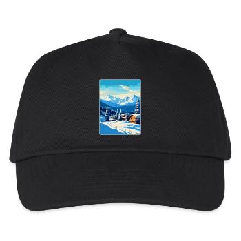 Kitzbühel Österreich Vintage Reiseplakat Souvenir - Kinder Basecap - Schwarz - Vorne