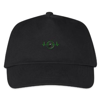 Neon-Herzschlag Lautsprecher-Design - Kinder Basecap - Schwarz - Vorne