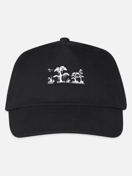 Waldsilhouette im Sumpf - Kinder Basecap - Schwarz