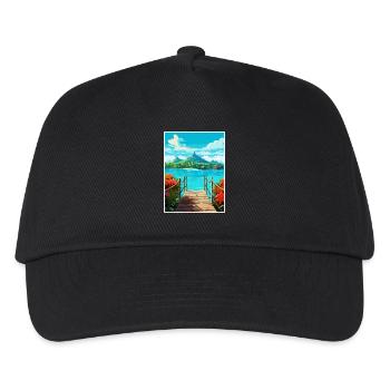 Bora Französisch-Polynesien Vintage Reiseposter WPA - Kinder Basecap - Schwarz - Vorne