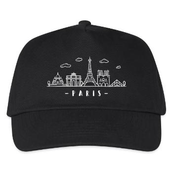 Paris France Capital Skyline Eiffel Tower - Kids’ Baseball Cap - black - Front