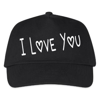 VALENTINSTAG. ICH LIEBE DICH. ICH LIEBE DICH. LIEBE. LIEBE - Kinder Basecap - Schwarz - Vorne