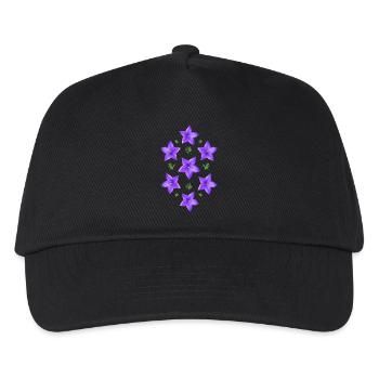 lila Blume - Glockenblume - Kinder Basecap - Schwarz - Vorne