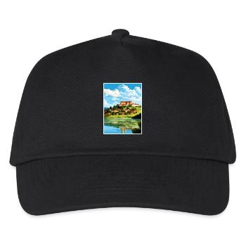 Ptuj-Schloss-Slowenien-Bleder-Reise-Plakat - Kinder Basecap - Schwarz - Vorne