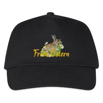 Frohe Ostern Osterhase - Kinder Basecap - Schwarz - Vorne