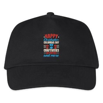 Alles Gute zum Kolumbus-Tag USA Christoph Kolumbus - Kinder Basecap - Schwarz - Vorne