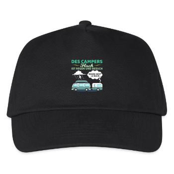 Des Campers Fluch Regen Und Besuch Camper Camping - Kinder Basecap - Schwarz - Vorne