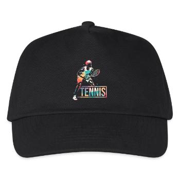 Flinker Tennisspieler Rasentennis - Kinder Basecap - Schwarz - Vorne