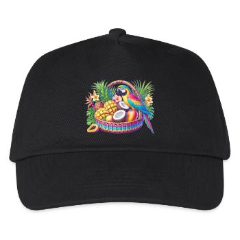 Fruit basket with parrot - Kids’ Baseball Cap - black - Front