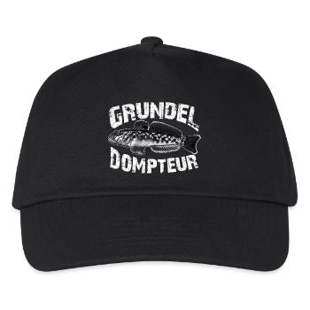Ich fische Grundeln - Kinder Basecap - Schwarz - Vorne