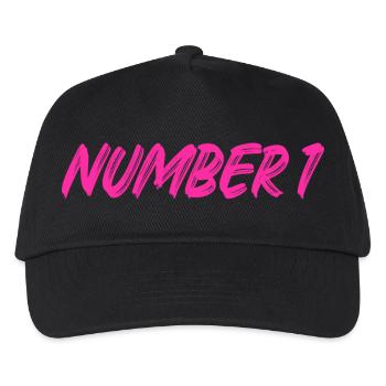 Number 1 - eins - erster - erste - 1 - Nummer 1 - Kinder Basecap - Schwarz - Vorne