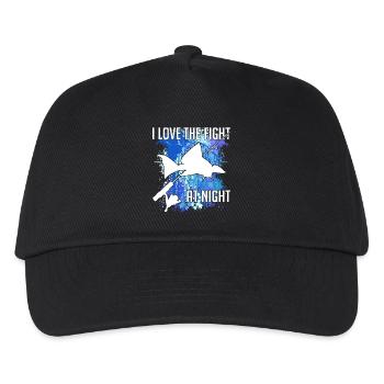 Waller Welssilhouette Angelrute und Farbkleckse - Kinder Basecap - Schwarz - Vorne
