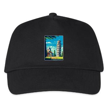 Pisa Italien Vintage Reiseplakat Souvenir Souvenir - Kinder Basecap - Schwarz - Vorne