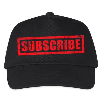 subscribe grunge stamp - Kids’ Baseball Cap - black - Front
