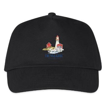 Denmark lighthouse tiny house by the sea - Kids’ Baseball Cap - black - Front