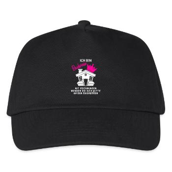 Bauherr Baumeister Hausbau Bauherrin Geschenk - Kinder Basecap - Schwarz - Vorne
